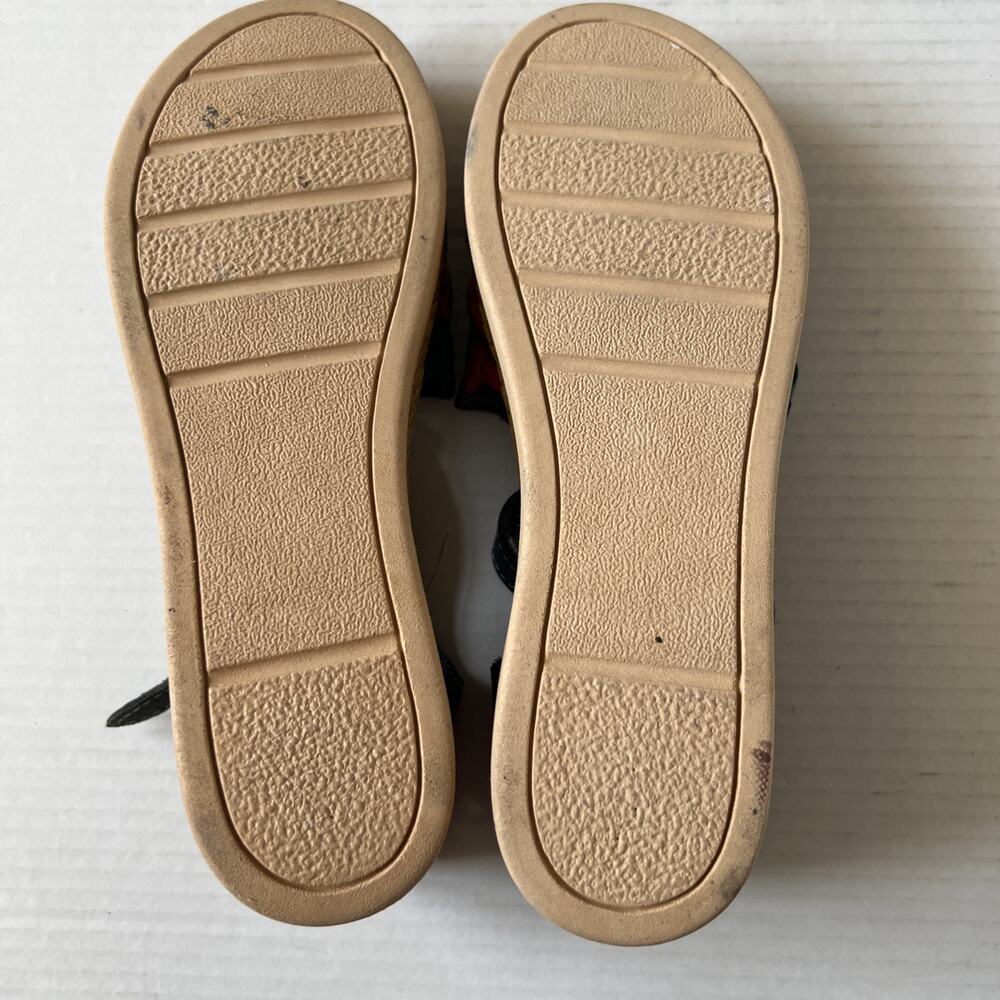 Karina Sz 4 Embroidered Flowers Boho Leather Sandal Made In Mexico/ Excellent - Picture 11 of 12